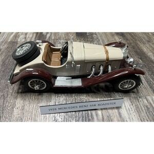 Vintage Burago 1928 Mercedes Benz SSK White 1/18 Scale Diecast Made In Italy